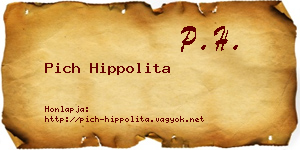 Pich Hippolita névjegykártya